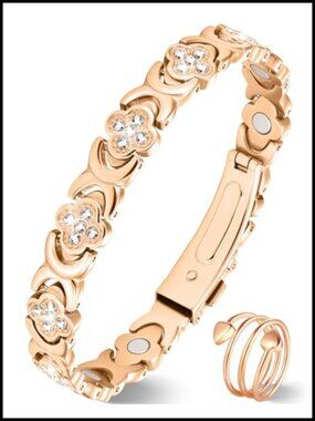 Pure Copper Magnetic Bracelet with 3800 Gauss Magnets - Adjustable Bangle